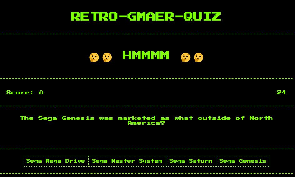 Sample of Retro Gamer Quiz